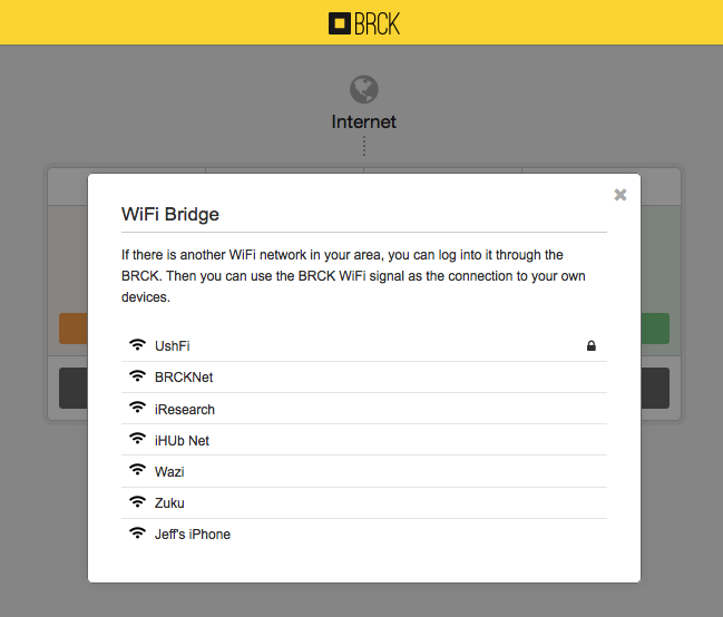 To WiFi Bridge, just select "WiFi Bridge" and choose the network you want to connect to.