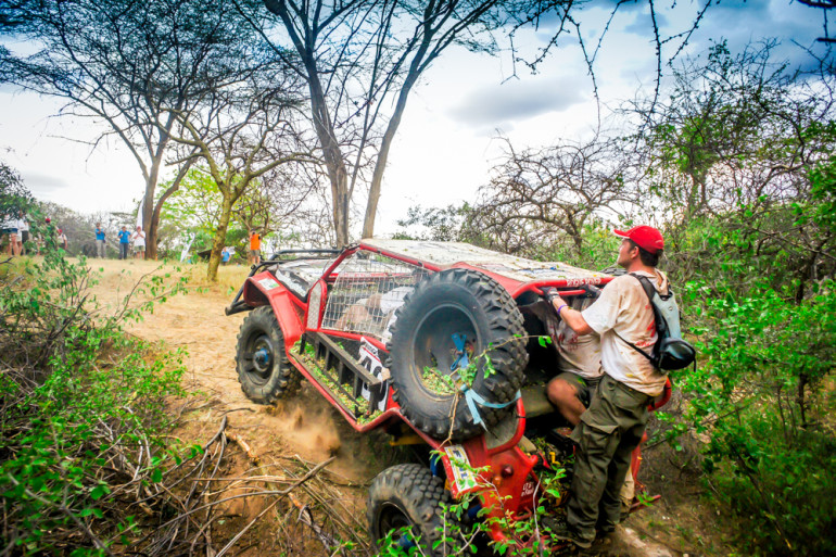 Rhino Charge car in the bush